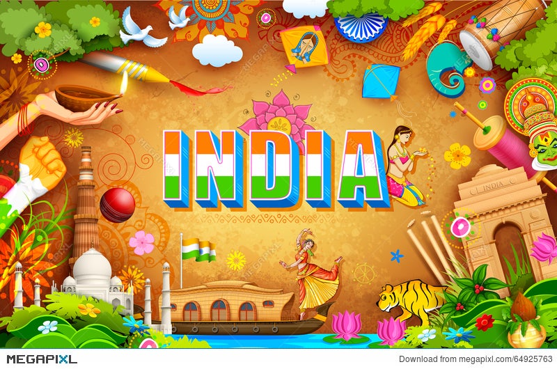 Incredible India Background Illustration 64925763 - Megapixl