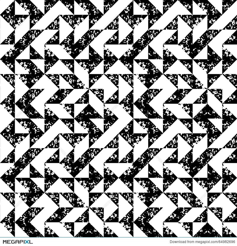 Black And White Sponge Print Triangles Geometric Grunge Seamless Pattern Vector Illustration Megapixl