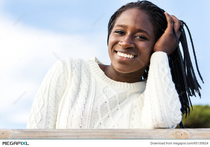 Cute African Teen Girl With Charming Smile Stock Photo Megapixl