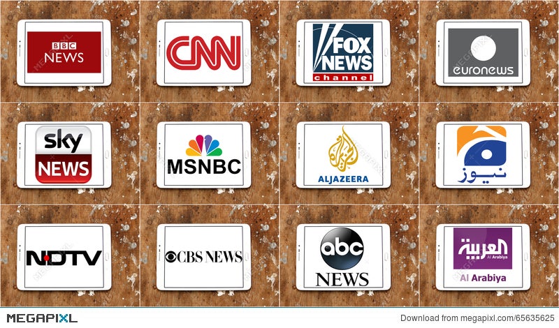 Logos Of Top Famous Tv News Channels And Networks Stock Photo Logos Of Top Famous Tv News Channels And Networks Stock Photo