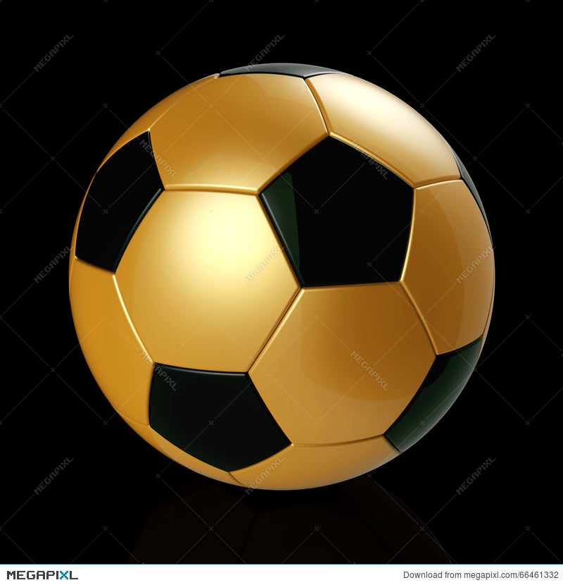 Gold Soccer Ball On Black Background Illustration 66461332 - Megapixl