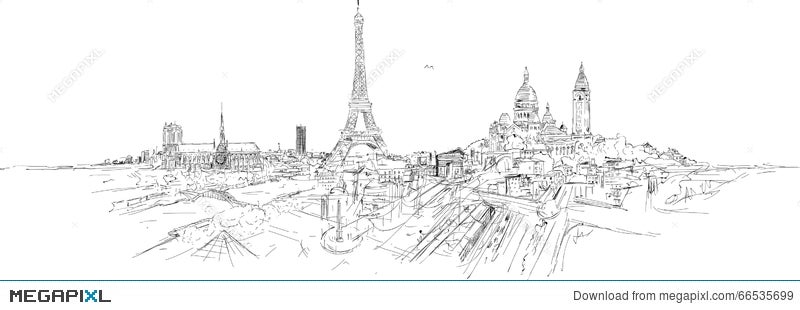 Paris Detailed Map Drawing - illustration Jitesh Patel