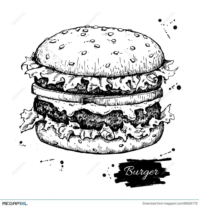Logo Logo Logo Logo  Burger Drawing Png  585x483 PNG Download  PNGkit