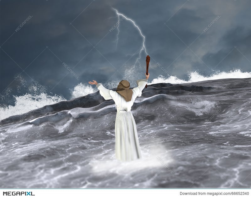 Digital Render Depicting Moses Parting The Red Sea Stock Photo Picture And  Royalty Free Image Image 12290505