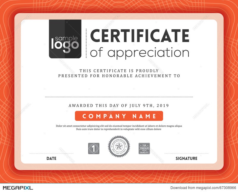 Modern Certificate Frame Design Template Illustration 67308966 - Megapixl