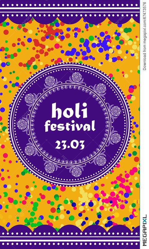 Vector Background Or Banner For Holi Festival. Happy Holi. Design For  Celebration Illustration 67473576 - Megapixl