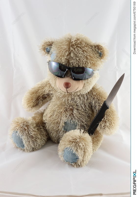 stuffed animal with knife