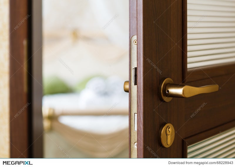 Half Open Door Of A Hotel Bedroom Stock Photo 68228943 Megapixl Half Open Door Of A Hotel Bedroom