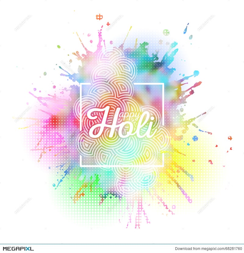 Colorful Background For Holi Celebration With Colors Splash, Vector  Illustration Illustration 68281760 - Megapixl