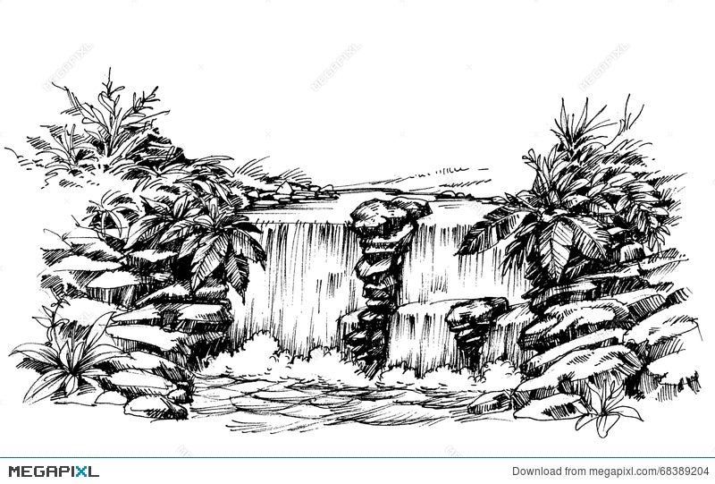 How to Draw Cartoon Waterfalls for Kids » Easy-To-Draw.com