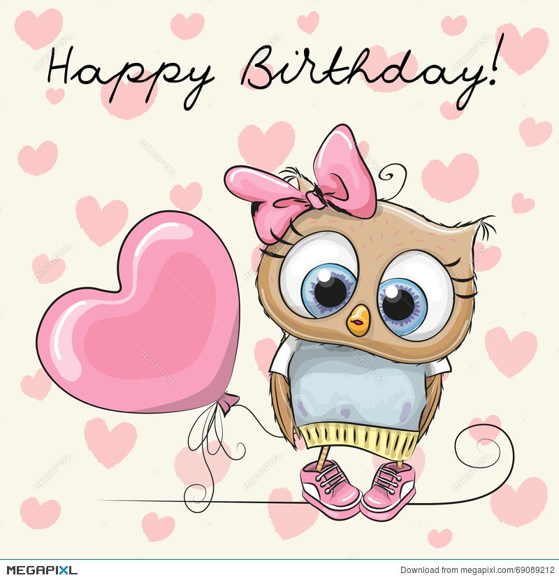 Cute Cartoon Owl Girl Illustration 69089212 Megapixl