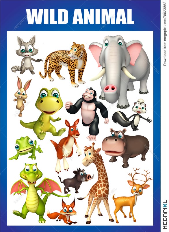 Wild Animal Chart Illustration 70023862 Megapixl