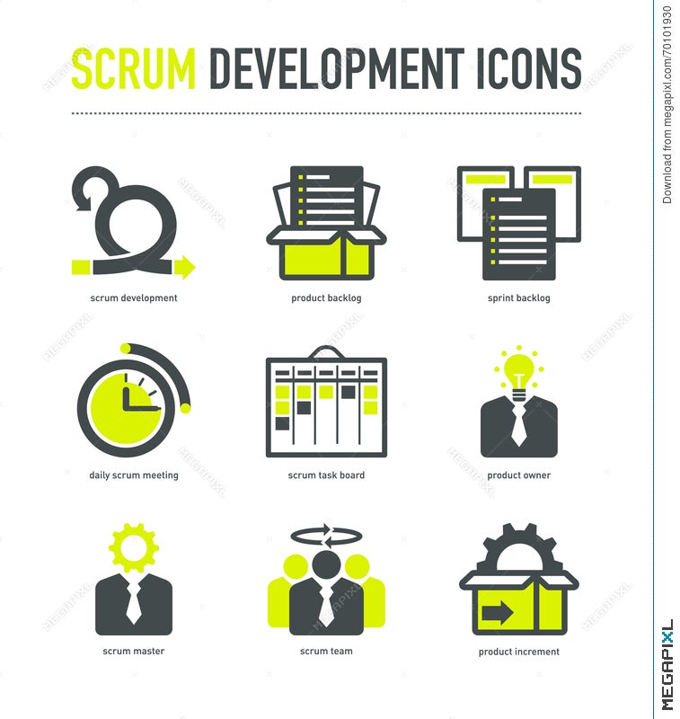 Scrum Development Methodology Icons Illustration 70101930 Megapixl