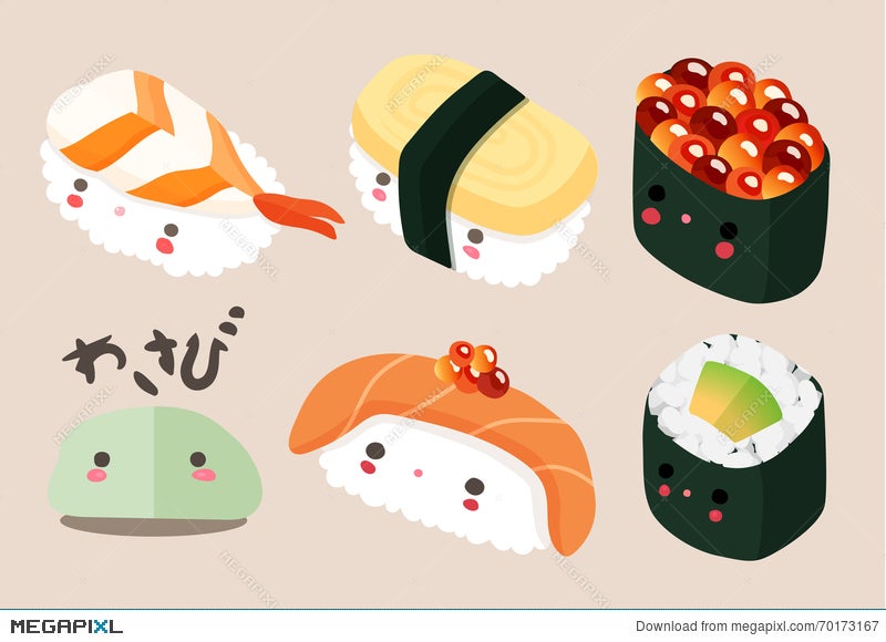 A vector illustration of Japanese Food Cuisine Stock Vector Image