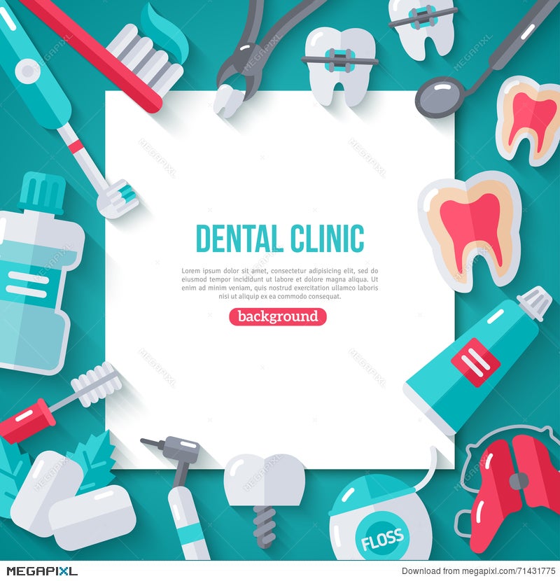 Dentistry Banner With Flat Icons Illustration 71431775 Megapixl