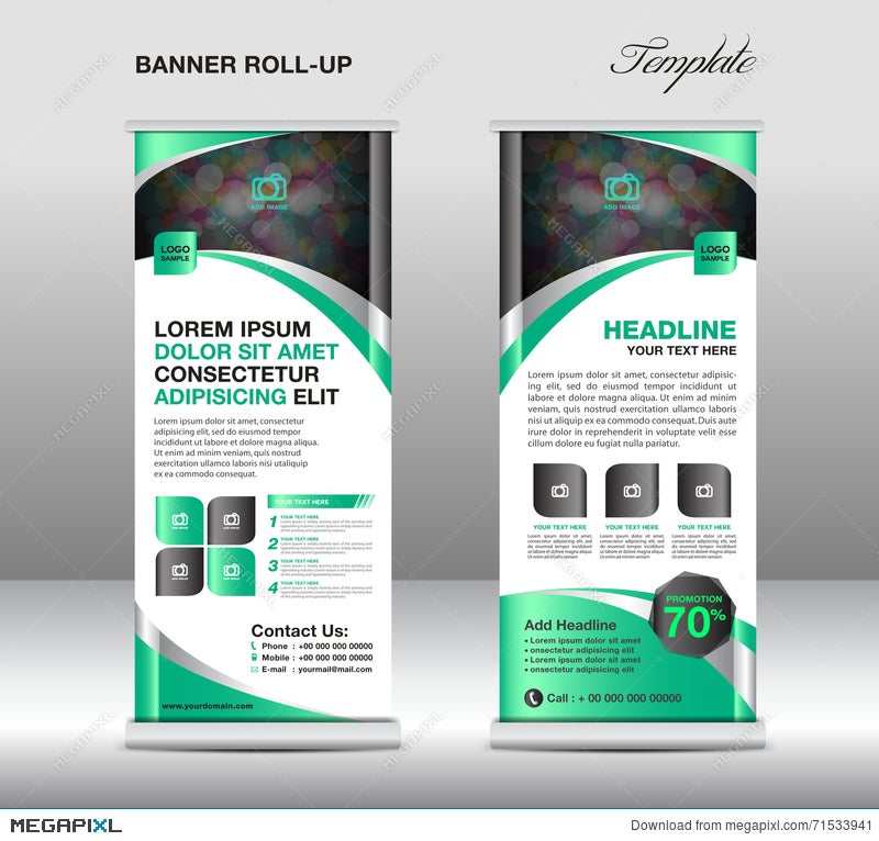 Roll Up Banner Stand Template Stand Design Banner Template Green