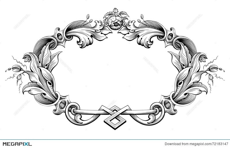 Vintage Baroque Victorian frame border tattoo floral ornament leaf scroll  engraved retro flower pattern decorative design tattoo black and white  filigree calligraphic vector heraldic swirl  Stock Image  Everypixel