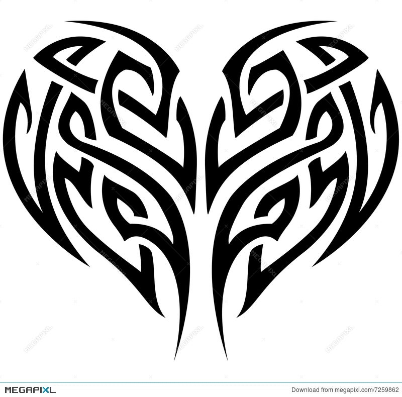 tribal heart with banner