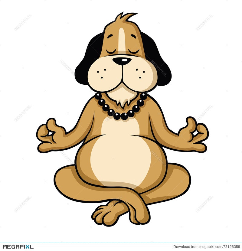 Dog Meditation Cartoon Character Illustration 73128359 - Megapixl