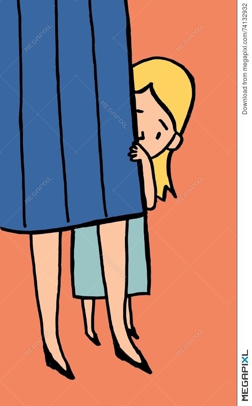 Shy Little Girl Illustration 74132932 - Megapixl