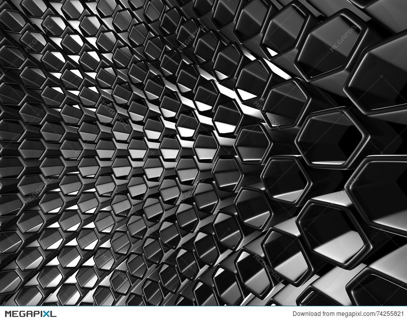 Shiny Hexagon Pattern Dark Metallic Silver Background Stock Photo 74255821  - Megapixl