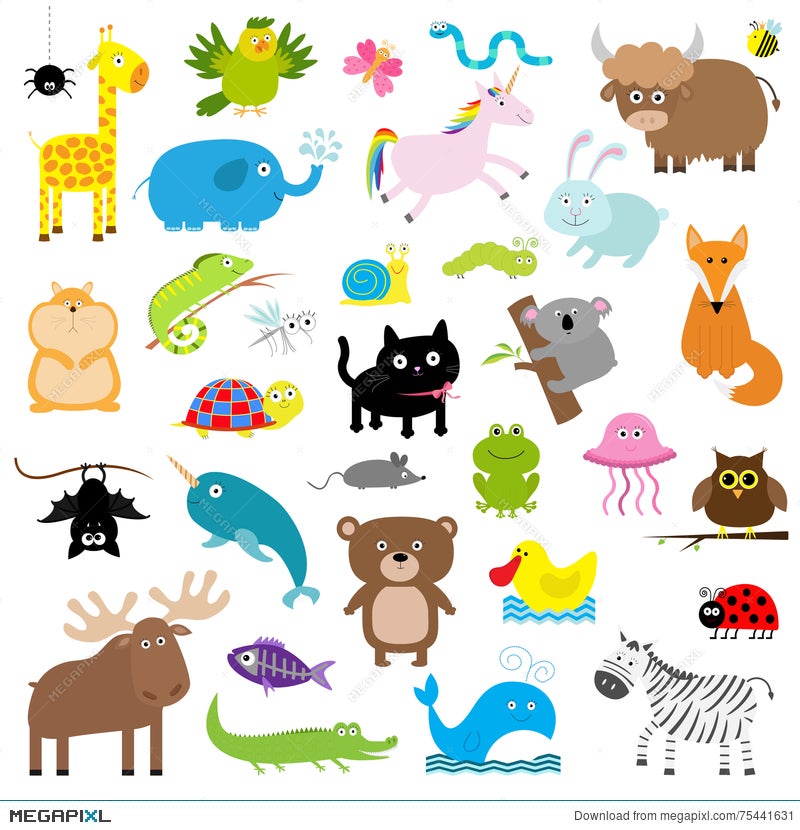 Zoo Animal Set. Cute Cartoon Character Collection. Isolated. White Background. Baby Children Education. Alligator, Bear, Cat, Duck Illustration 75441631 - Megapixl Zoo Animal Set. Cute Cartoon Character Collection. Isolated. White Background. Baby Children Education. Alligator, Bear, Cat, Duck Illustration 75441631 - Megapixl