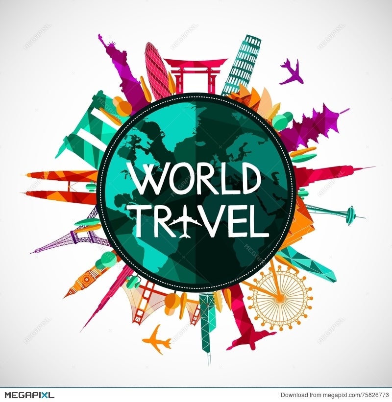 world travel silhouette