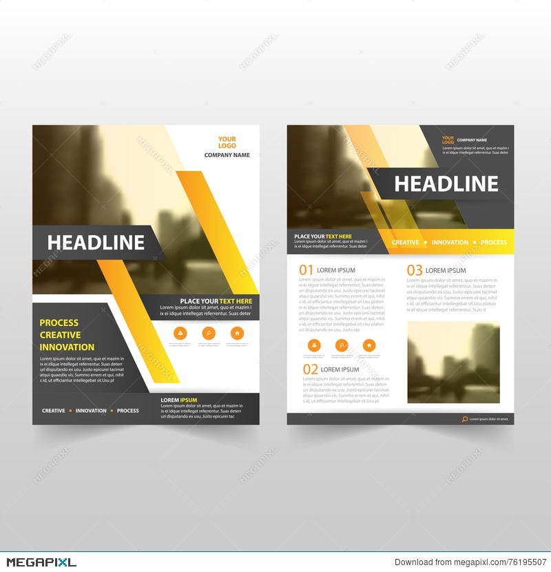 Yellow Black Vector Annual Report Leaflet Brochure Flyer Template