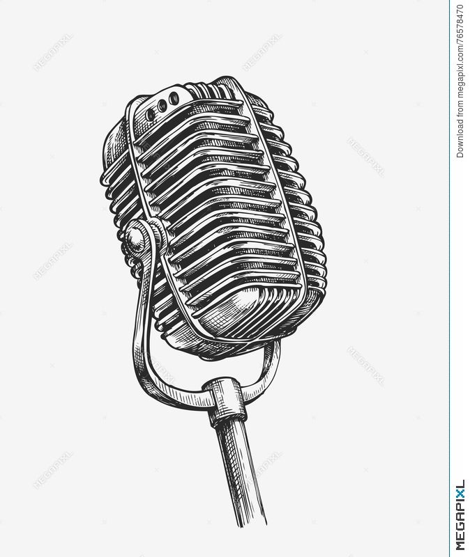 Microphone drawing  Stock Image  Everypixel