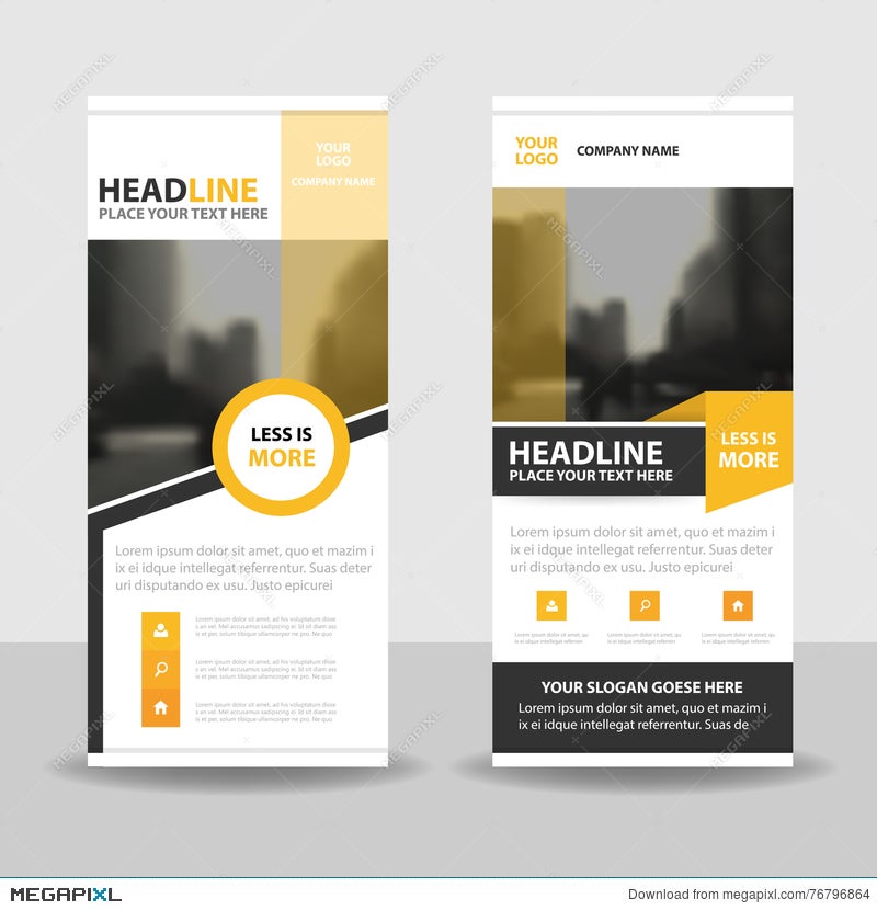 Yellow Black Roll Up Business Brochure Flyer Banner Design Cover