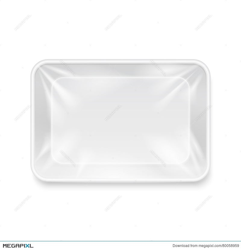 Download Empty White Plastic Food Container Packaging Tray Vector Template Illustration 80058959 Megapixl