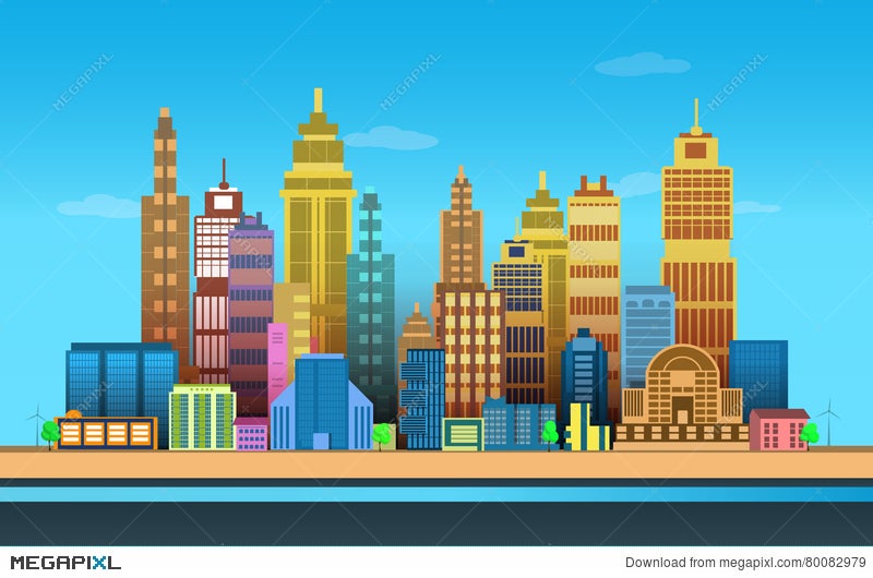 City Game Backgrounds ,2D Game Application. Illustration 80082979 - Megapixl