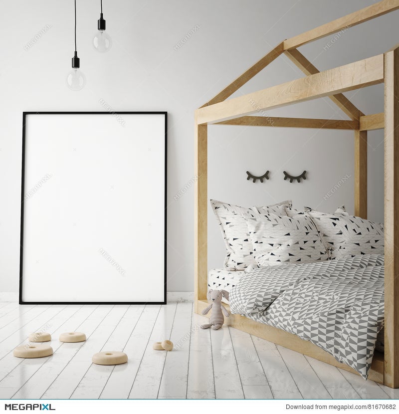 Download Mock Up Poster Frame In Children Room Scandinavian Style Interior Background Illustration 81670682 Megapixl