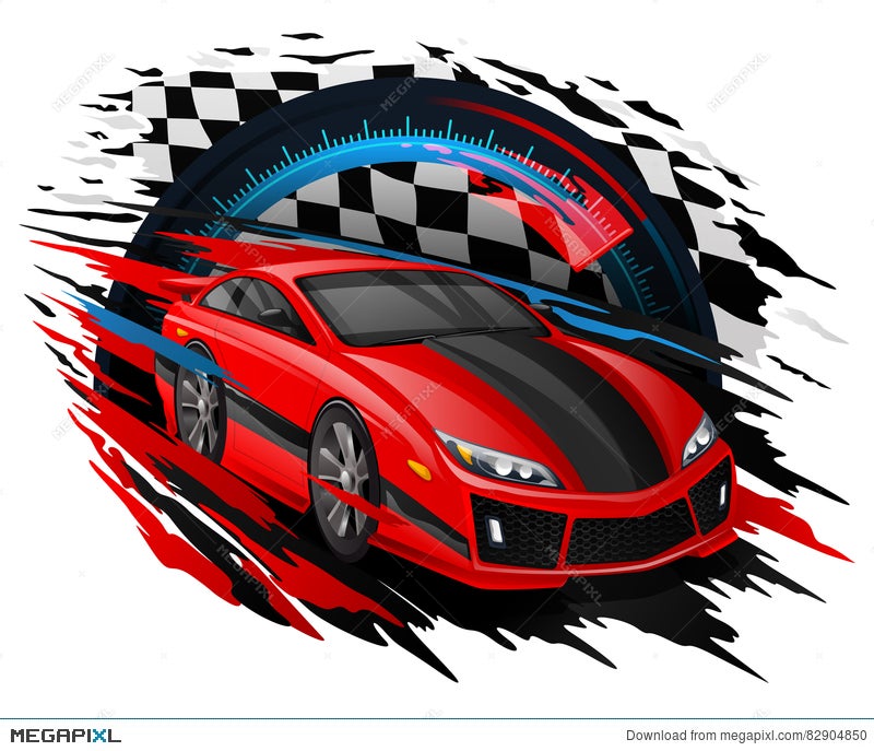 race car flags cartoon