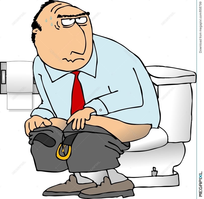 Man Sitting On A Toilet Illustration 858799 - Megapixl
