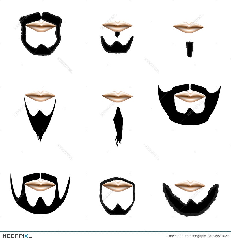 Beard And Facial Hair Styles In Vector Silhouette Illustration 8821082 -  Megapixl
