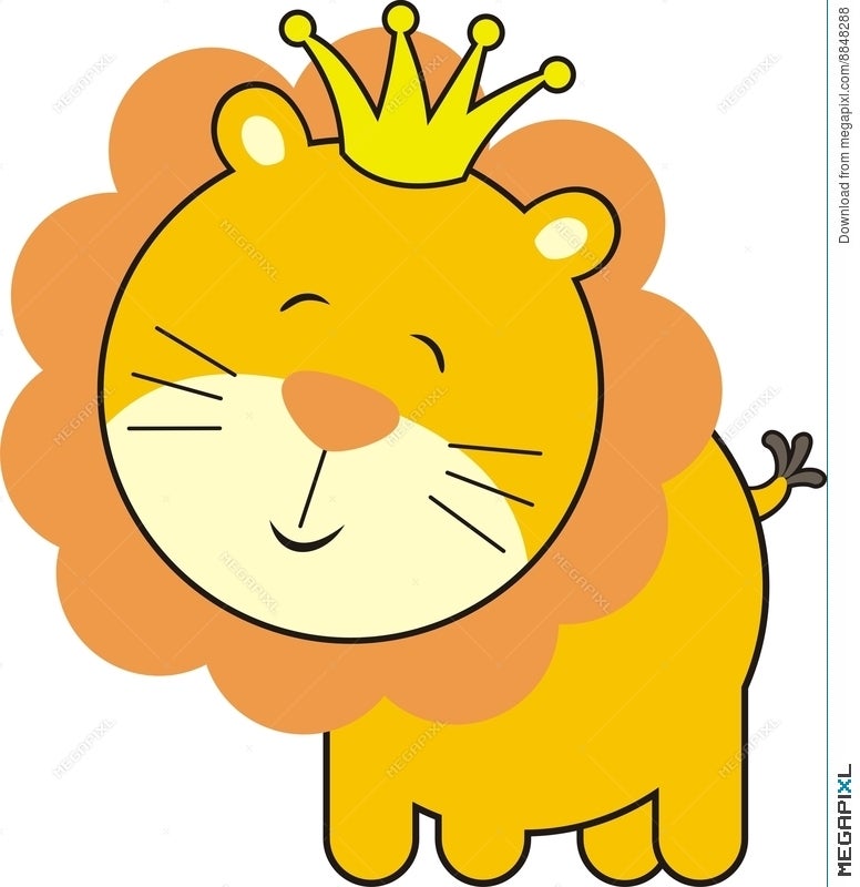 Cute Baby Lion King Illustration 8848288 - Megapixl