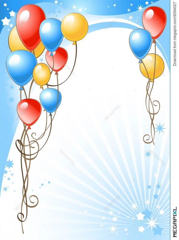 Happy Birthday Background With Balloons Illustration 9394027 - Megapixl