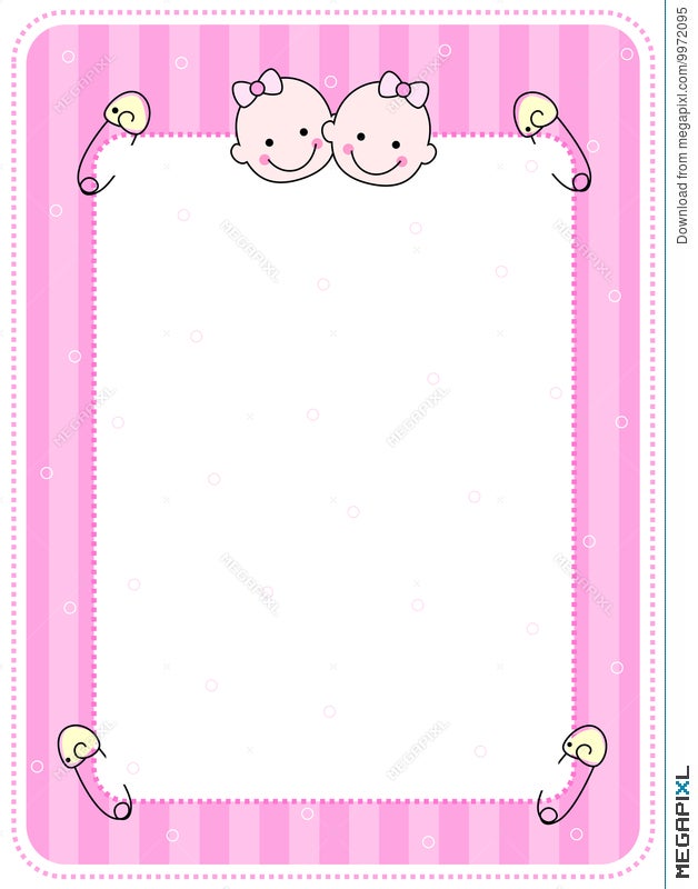 Baby Girl Arrival Card / Background Illustration 9972095 - Megapixl