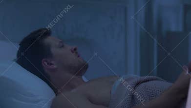 Man turning away from woman in lingerie, refusing from intimacy, impotence