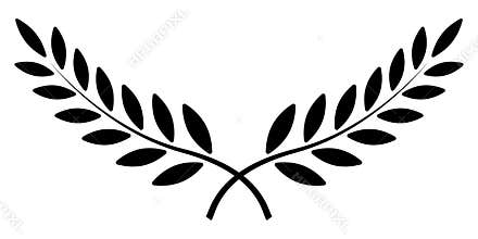 Olive branch, Laurel wreath, vector winner award symbol, sign victory and wealth in the Roman Empire