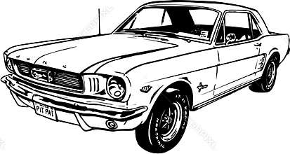 Classic Ford Mustang Illustration