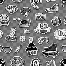 Seamless pattern with Hipsters teens doodles