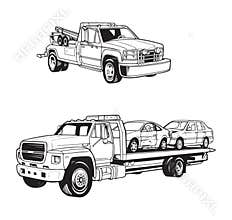 Vector illustrations of different tow trucks