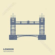 London Bridge icon. Attraction of the capital of England