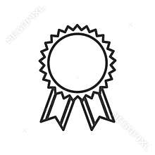 Generic Medal Award Outline Icon on White