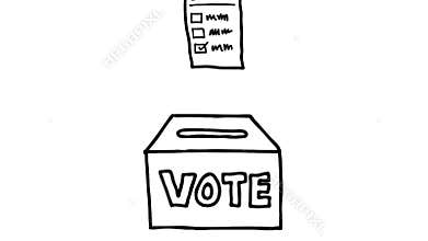 Ballot Vote Paper Voting Box Drawing 2D Animation