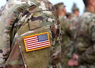 Veterans Day. US soldiers arm. US Army. US troops.