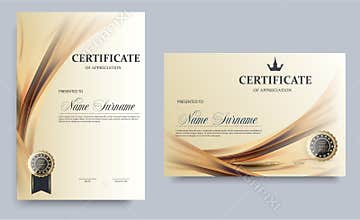 Certificate template in vector for achievement graduation completion - stock vector