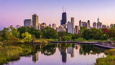 Lincoln Park, Chicago, Illinois Skyline